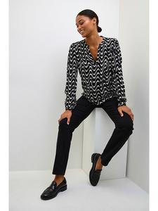 Блуза Kaffe, черный/белый