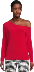 Norma Kamali Женский топ с длинным рукавом и спущенным плечом