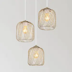 Подвесной светильник Globo Lighting Dichti Typ B, утюг - 3-х ламповый - бежевый