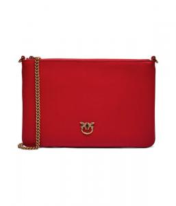 Клатч женский Pinko кожаный на цепочке, красный