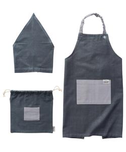 Детский фартук habituel с треугольным шарфом и сумкой на завязках.