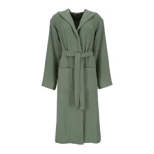 Халат Silent, идеален для сауны и спа, гостиничный халат, утренний халат 1 шт., муслин Vossen, Detox green