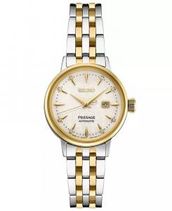 Женские автоматические часы Presage Diamond (1/10 карата t.w.), двухцветный браслет из нержавеющей стали, 30 мм Seiko