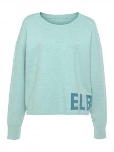 ELBSAND Бирюзовый вязаный свитер