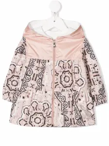Куртка Narye с капюшоном и принтом пейсли Moncler Enfant, розовый