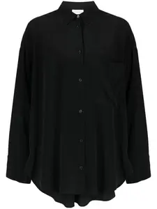 Шелковая блузка Derris с длинными рукавами BY MALENE BIRGER, черный