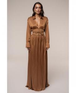 Женское длинное платье с высоким воротником JLUXLABEL, Beige