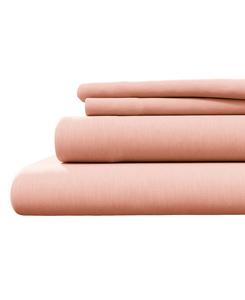 Комплект постельного белья из меланжевого хлопкового трикотажа Linery & Co, Blush pink, California King