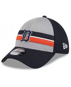 Мужская серая кепка Detroit Tigers 2024 Batting Practice 39THIRTY Flex Hat New Era, синий