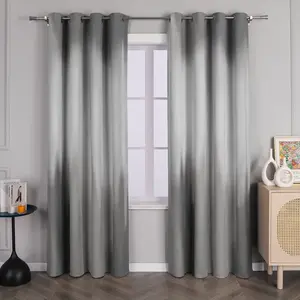 Плотные шторы с люверсами, затемняющие (1 шт.), градиентные шторы с люверсами, серые, ШxВ 145x135 см Joyswahl