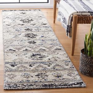 Ковер-дорожка SAFAVIEH, 69 x 244 см, Manhattan Collection, Ivory & Black, ручная работа из шерсти, идеально для помещений с высокой проходимостью в гостиной, спальне (MAN353A)