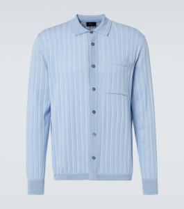 Кардиган из хлопка, шелка и льна Brioni, Sky Blue