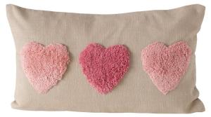 Подушка MF LoveHearts, розовый - натуральное волокно - 30 x 14 x 50 см