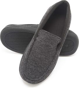 Мужские тапочки Hanes ComfortSoft с вязью и вставкой из мемори-пены, модель Venetian, для дома и улицы, черный