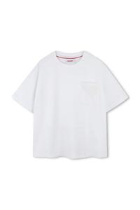 Детская хлопковая футболка Hugo, белый