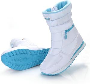 Водонепроницаемые женские ботинки, легкие, для холодной погоды, средней высоты, на застежке, западного типа, с утеплителем, зимние женские ботинки Generic, #C04-White