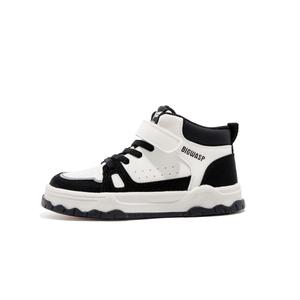 Кроссовки для скейтбординга средней высоты с противоскользящей амортизацией, износостойкие, увеличивающие рост, для детей BIG WASP, бежевый/черный