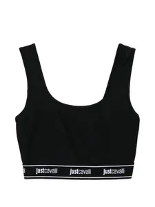 Топ с логотипной лентой Just Cavalli, черный