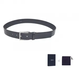 Кожаный ремень мужской ширина 3 см DIOR, черный