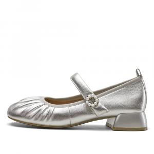 YEARCON Серебряные туфли Мэри Джейн, цвет Silver