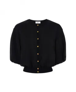 Кардиган из вуали с декоративными пуговицами Elisabetta Franchi, черный