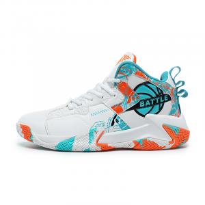 MUSNODO Амортизирующие нескользящие износостойкие баскетбольные кроссовки с защитой щиколотки и упругим носком Mid Top мужские White Moon, цвет White Moon