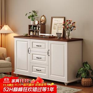 Mansfield Комод 100 см для спальни и гостиной из массива дерева, 2 дверцы, 3 ящика, белый + темный орех