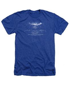 Мужская футболка с черно-белым логотипом, меланжевого цвета Batman V Superman, Medium blue