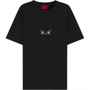 Hugo Boss Мужские черные футболки с круглым вырезом