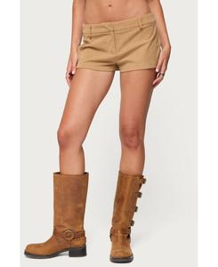 Женские вельветовые микрошорты Kyler Edikted, Tan