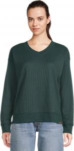 Женская вафельная кофта с V-образным вырезом из березовой древесины L.L.Bean, Deepest Green