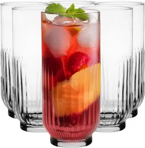 Набор стаканов , 6 предметов: бокалы для коктейлей, бокалы для лонг-дринков, питьевые стаканы, стаканы для воды, стаканы для сока, можно мыть в посудомоечной машине, 6 x 360 мл Glasmark KROSNO 1992