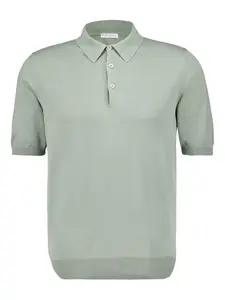 Рубашка поло с подолом в рубчик Boglioli, зеленый