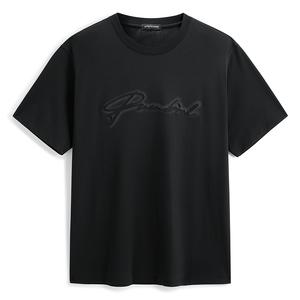 Футболка мужская с коротким рукавом и объемной вышивкой Heavyweight PEACEBIRD MEN, raven 1