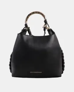 Сумка-шоппер с металлизированной ручкой персонализированная Lola Casademunt, черный