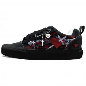 Vans Knu Skool устойчивые к истиранию низкие кроссовки для скейтбординга унисекс black red