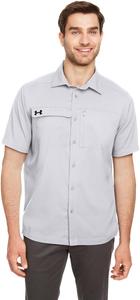 Under Armour мужская футболка Motivator Coach's Button Up, Halo Gray/Stealth Gray