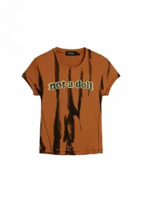 Футболка с напечатанным сообщением Desigual, Orange