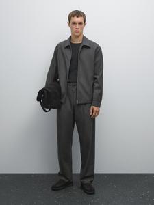 Свободные брюки в тонкую полоску Massimo Dutti, серый