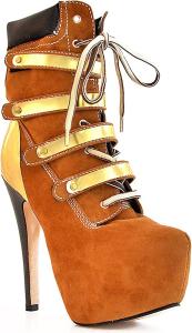 SRURLLUG Женские ботильоны с круглым носком на высокой платформе и каблуке, шнуровка, стойкий каблук-стилет, короткие ботинки, удобные замшевые, для вечеринок, вечерних выходов, осень-зима