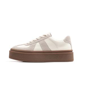 Кеды, скейтборд обувь женская низкая серо-белый Old Meow