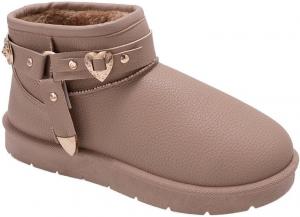 Женские зимние ботинки bebe - теплые с отделкой из искусственного меха, ботильоны на платформе с украшениями, Sand