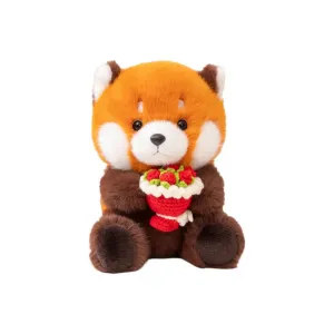 PUDOWRABBIT Очаровательная утонченная панда с букетом, плюшевая кукла белка, высота 20см