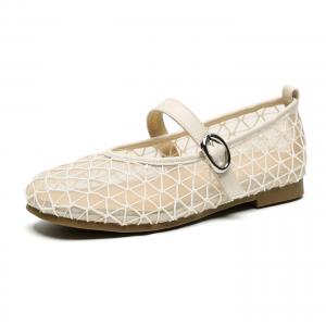 HUANAI Туфли Мэри Джейн женские бежево-черные