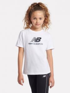 Детская хлопковая футболка с коротким рукавом и логотипом New Balance, Nb Bright White