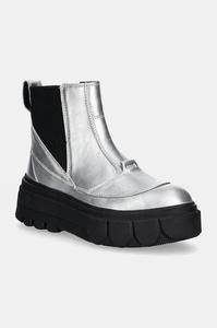 Ботинки женские Sorel Caribou X Boot Chelsea кожаные, серебряный