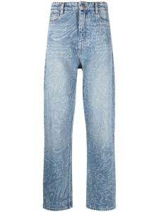 DOMREBEL прямые джинсы с графичным принтом, синий