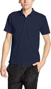 Футболка-поло Glimmer 00330-AVP с коротким рукавом, плотность ткани 4,4 унции, с карманами, темно-синий