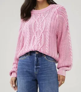 Свитер Frankie с косами розового цвета Free People