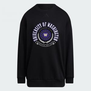 Толстовка Adidas Washington Huskies Women's Exclusive 3-Stripes Oversized Crew, цвет Black/Ncaa-Wtn-6va